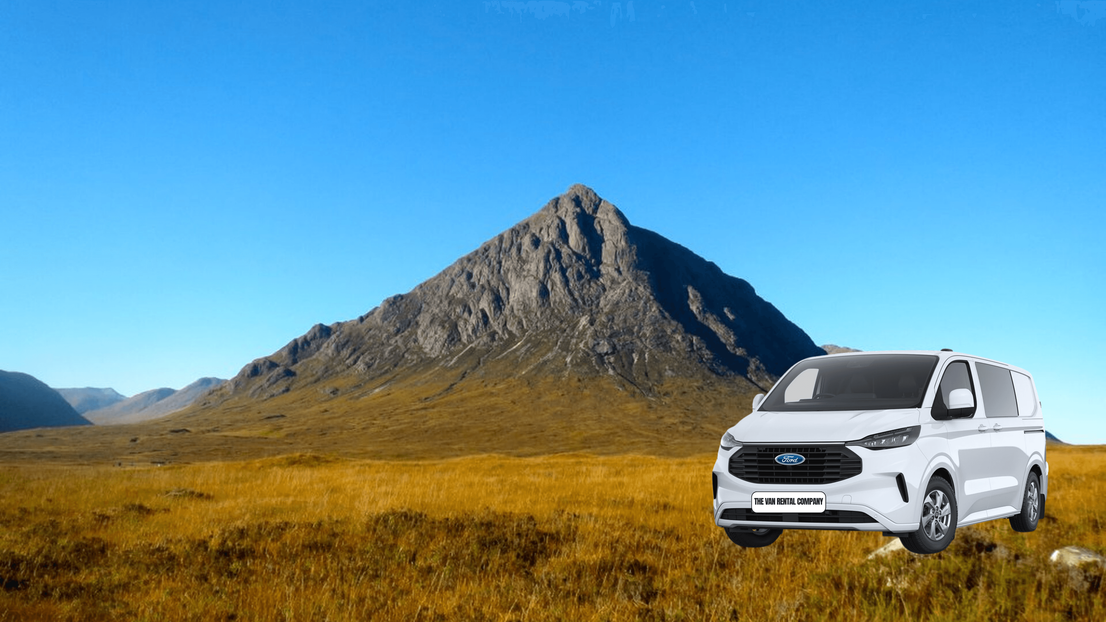 Ford Transit 9-seater van in the Scottish Highlands
